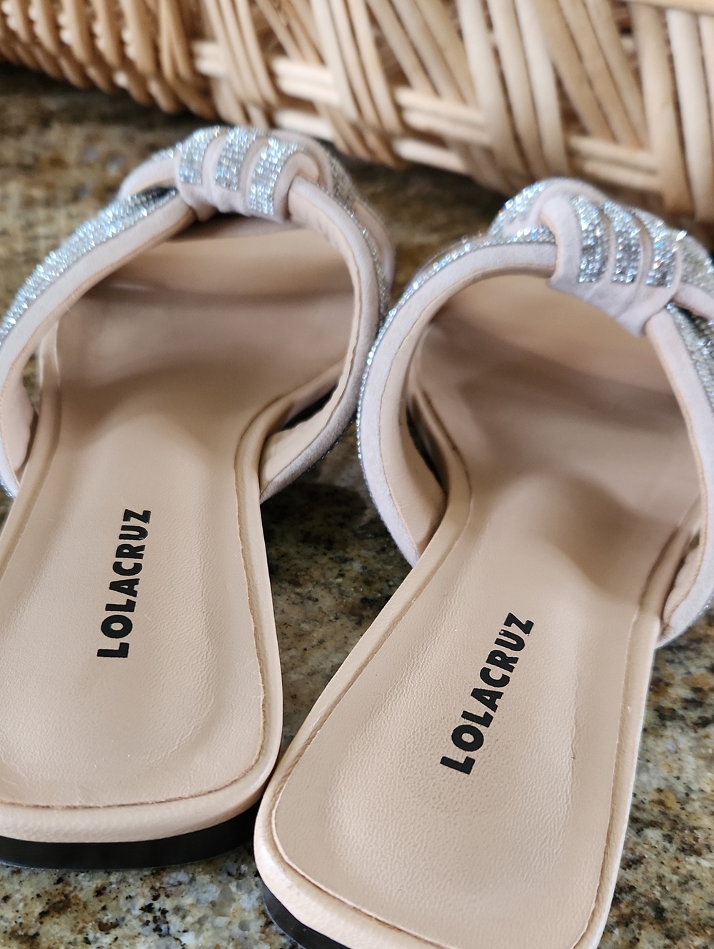 Lola Cruz Knot Embellished Crystal Rhinestones Slides Sandal Size EU 36 US 6 - Picture 11 of 14
